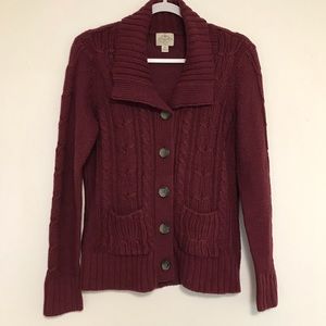 St. John bay burgundy knit cardigan size medium